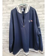 NFL Reebok New England Patriots 1/4 Zip Blue Heavy Pullover Jacket Men 3XL - $54.86 CAD