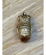 Vintage Avon Gold Tone Miniature Owl Pendant Fashion Jewelry KG JD - £7.93 GBP