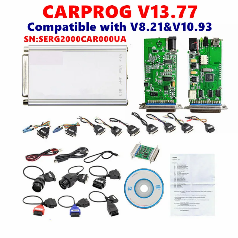 V13.77 CarProg 8.21 Full Set 21 Adapters Carprog 10.93 All Software Auto... - £168.94 GBP