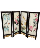 Vintage Chinese Folding Mini Screen With Hand-Painted Stone Panels Lands... - $229.25 CAD