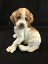 Saint Bernhard Cane Figurina Porcellana Porcelainfigurine Nymphenburg Cu... - £497.12 GBP