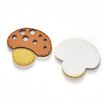 Mushroom Cabochons Faux Suede Plant Jewelry Supplies Hair Accessory Flat... - £1.68 GBP