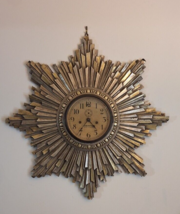 Antique Vintage Seth Thomas 30” Art Deco Starburst Sunburst  Wall Clock Working  - £129.96 GBP