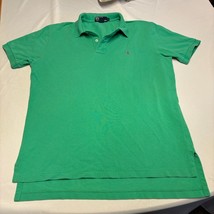 Vtg Polo Ralph Lauren Polo Shirt Green Purple Pony Men Large Short Sleeve Cotton - $12.99