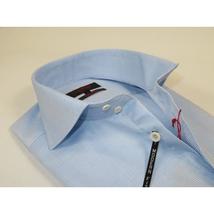 Men's Axxess Turkey Shirt 100% Egyptian Cotton High Collar 224-02 Blue Pique image 3