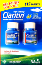 Claritin Loratadine 10mg 24Hr Non-Drowsy Allergy Tablets 115 Count EXP 0... - $935.14 MXN