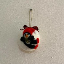 Adorable Needle Felted Penquin Christmas Ornament - $24.00