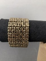 Vintage Gold Tone Bangle Fashion Bracelet With A Stretchy Band - £6.32 GBP