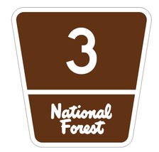 National Forest Route 3 Sticker R1903 Highway Sign  YOU CHOOSE SIZE - $1.45+