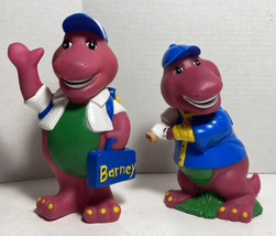 Vintage 1992 BARNEY Bank The Purple Dinosaur 7&quot;  Going To School, &amp; Baseball - $19.79