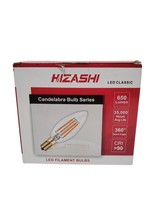 Hizashi 650 Lumen 6W Dimmable LED Flame Tip Candelabra Light Bulbs, New - $15.85