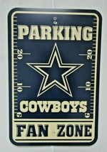 NFL Dallas Cowboys Fan Zone Parking Sign 12&quot; x 18&quot; Plastic by Fremont Die - £15.62 GBP