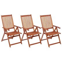Folding Garden Chairs 3 pcs Solid Acacia Wood - £116.52 GBP