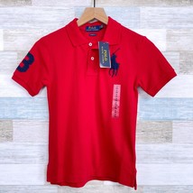 POLO Ralph Lauren Big Pony Embroidered Polo Shirt Red Short Sleeve Boys Small 8 - £34.36 GBP