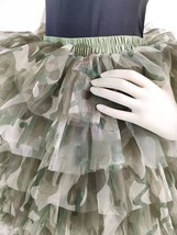 Army Pattern High-Low Tulle Skirt Ball Gown Skirts Hi-lo Tiered Tulle Skirts  image 4