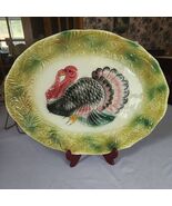 Turkey Serving Platter Plate Thanksgiving 14x18" ITALY Leaf MCM Holiday ... - $59.39
