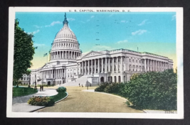 United States Capital Building Scenic Street View Washington DC Postcard c1930s - £4.73 GBP