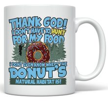PixiDoodle Funny Hunt For My Food-Donut&#39;s Natural Habitat Coffee Mug (11 oz, Whi - £20.70 GBP+