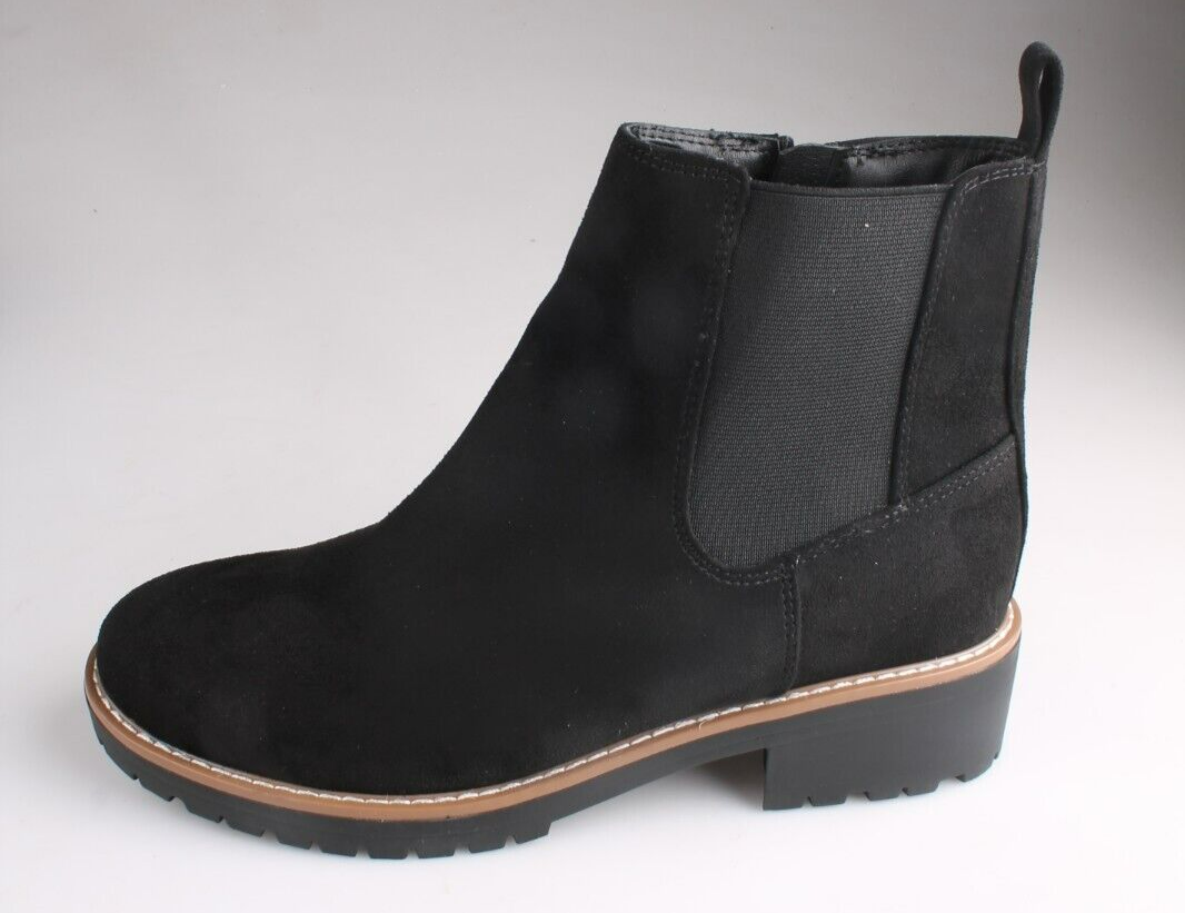Kensie Kayla Damen 'Chelsea Kunstwildleder Stiefel Schwarz Neu IN Karton Item image 4