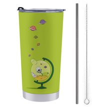 Mondxflaur Cartoon Funny Steel Thermal Mug Thermos with Straw for Coffee - $20.98