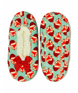 Fuzzy Babbas Women&#39;s Slipper Socks Green W Fox Size 7-9.5 Sherpa Lined New - $16.44