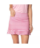 NWT GOLFTINI FRIENDSHIP Pink Tan Ruffle Hem Knit Golf Skort M L XL &amp; XXL - $63.18 CAD