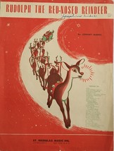 Sheet Music VINTAGE “Rudolph the Red Nosed Reindeer” Christmas Holiday - £118.33 GBP
