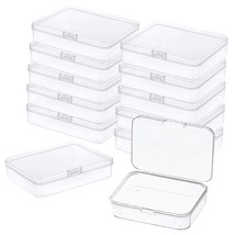 12Pcs Mini Plastic Storage Containers Box With Lid, 3.5X2.4 Inches Clear Rectang - £18.97 GBP