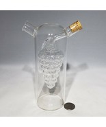 Oil &amp; Vinegar Handmade Blown Glass Bottle Dispenser Grape Design 7&quot; Tall - £11.91 GBP