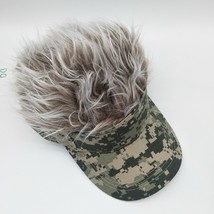 Adult Camouflage Hat Creative Wig Baseball Cap Cotton Visor Sports Cap - £12.49 GBP