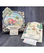 1958/70 German Die Cut Pressed Pulp Embossed Calendars Morton IL Adverti... - €257,98 EUR