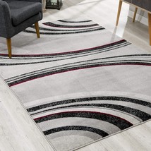 8 Gray and Black Geometric Power Loom Runner Rug - €108,13 EUR
