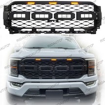 Black Front Grille With LED Lights Bumper Grill Fit For FORD F150 2021-2023 - £221.97 GBP