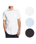 Berlioni Italy Men&#39;s Premium Classic Button Down Short Sleeve Solid Dres... - £20.11 GBP