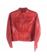 Vintage, DAVOUCCI  WOMAN&#39;S BOMBER LEATHER JACKET, LL701 RED LIP STICK - $477.18 CAD