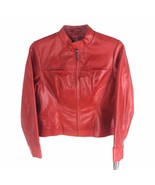 DAVOUCCI  WOMAN&#39;S BOMBER LEATHER JACKET, LL701 RED LIP STICK, - £279.77 GBP