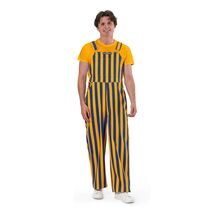 Game Bibs Overalls Adult L Blue Yellow Striped Michigan Wolverines LA Ra... - $49.50