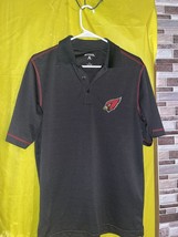 Antigua Arizona Cardinals Polo Golf Shirt Mens Size Small Short Sleeve Black - £10.24 GBP