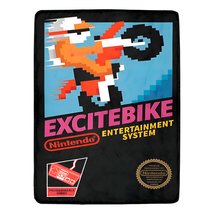 Excitebike NES Box Retro Video Game By Nintendo Fleece Blanket - $45.25+