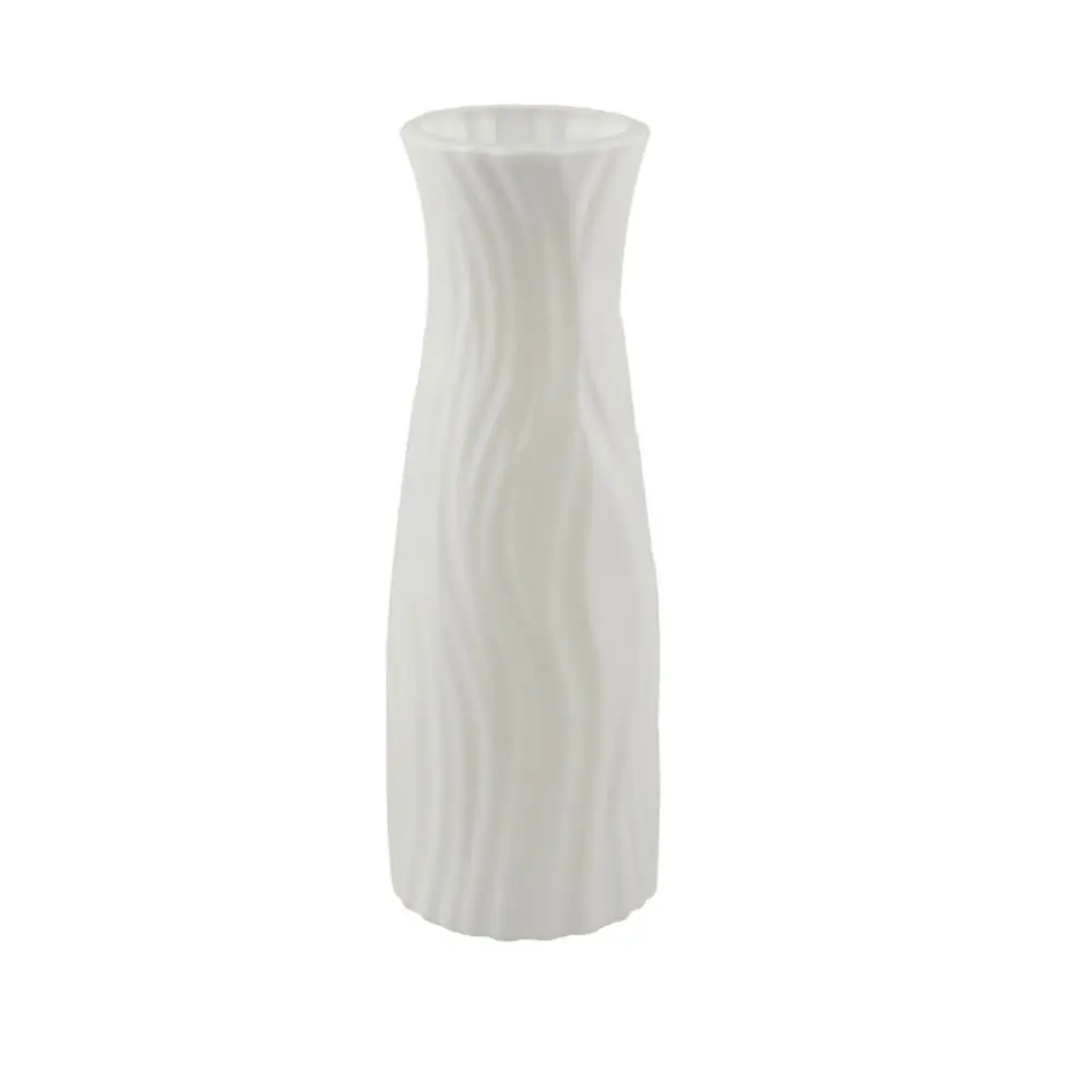 Plastic Flower Vase Imitation Ceramic Solid Color Flower Arrangement White - $4.80