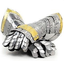 Medieval Warrior Steel Gothic Knight Style Warrior Functional Gloves &amp; G... - £89.46 GBP
