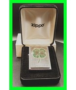 Rare Enamel Luck Of The Irish Badge Zippo Lighter w/ Black Velvet Zippo ... - £155.69 GBP