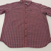 Columbia AM8053 Men's Red Plaid Cotton Blend Button Up Long Sleeve Shirt Size XL image 8