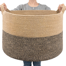 Goodpick Extra Large Wicker Storage Basket, 83L Woven Blanket Storage for Living - £31.00 GBP