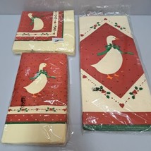 Vintage Goose Tablecloth &amp; Napkins Paper 1980 Made In USA 54” x 102” Paper Art  - £13.87 GBP