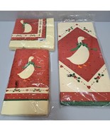 Vintage Goose Tablecloth &amp; Napkins Paper 1980 Made In USA 54” x 102” Pap... - $18.33