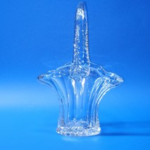 Vintage DUNCAN &amp; MILLER Flower Basket Vase 9.5&quot; Tall - Crystal / Clear Glass - $21.76