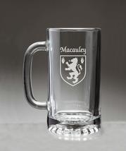 Macauley Irish Coat of Arms Glass Beer Mug (Sand Etched) - £22.15 GBP