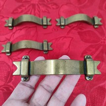 4X VINTAGE 1970 BRASS AMEROCK DOOR/DRAWER PULLS 3&quot; C TO C 748 - $7.98
