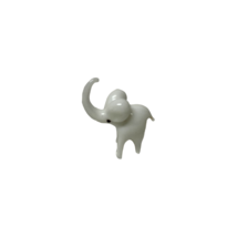 Vintage Elephant Figurine White Porcelain Trumpeting Small Mini - $7.99